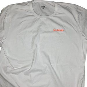 Birddogs T-Shirt Mens‎ XL White Floral Bird Outline Stretch Short Sleeve Casual